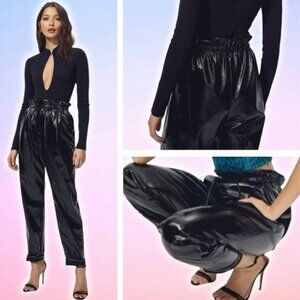 WILFRED Aritzia Jive High Rise Tie Waist Tapered Leg Vegan Leather Pant Medium